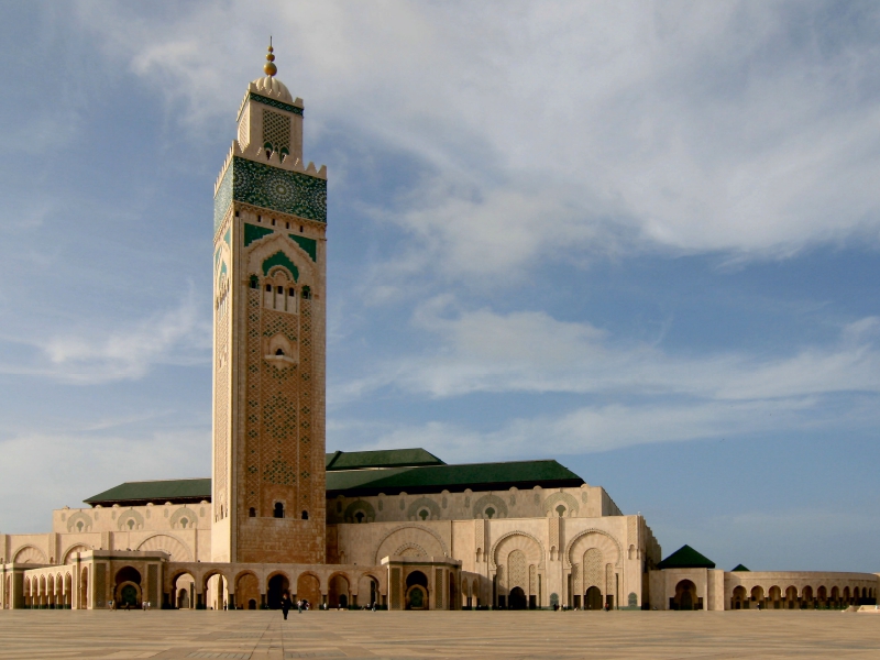 Drittgrößte Moschée mit 200 m hohem Minarett, Casablanca