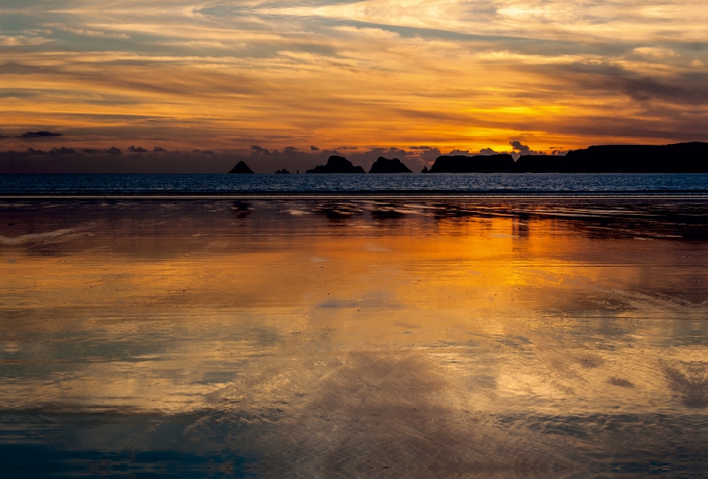 Bretagne - Crozon - Sonnenuntergang am Plage de Goulien