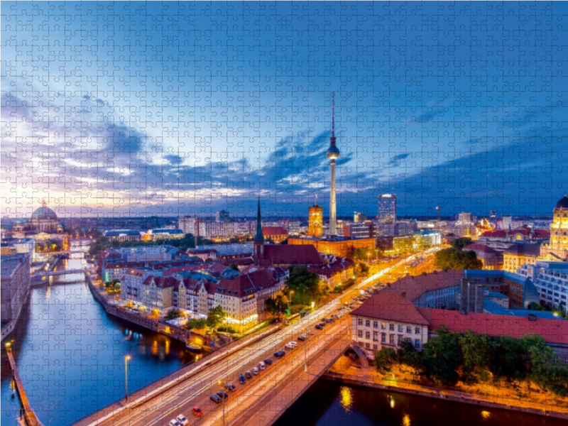 Berlin City Skyline – Panoramablick von der Fischerinsel über die pulsierende Hauptstadt.