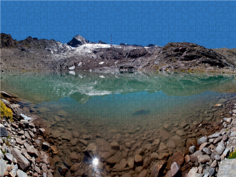 Das Kitzsteinhorn spiegelt sich im Gletschersee