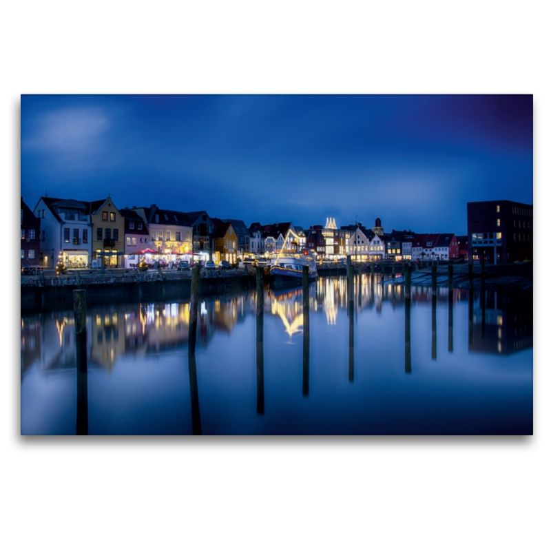 Weihnachtliches Husum zur blauen Stunde