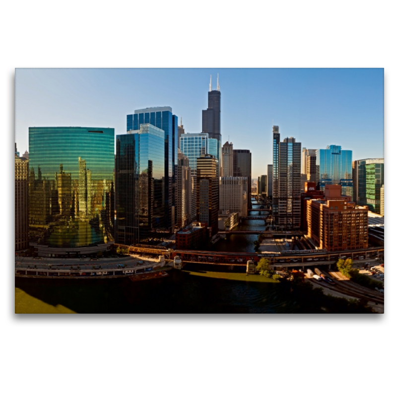 Upper Wacker Drive mit Chicago River