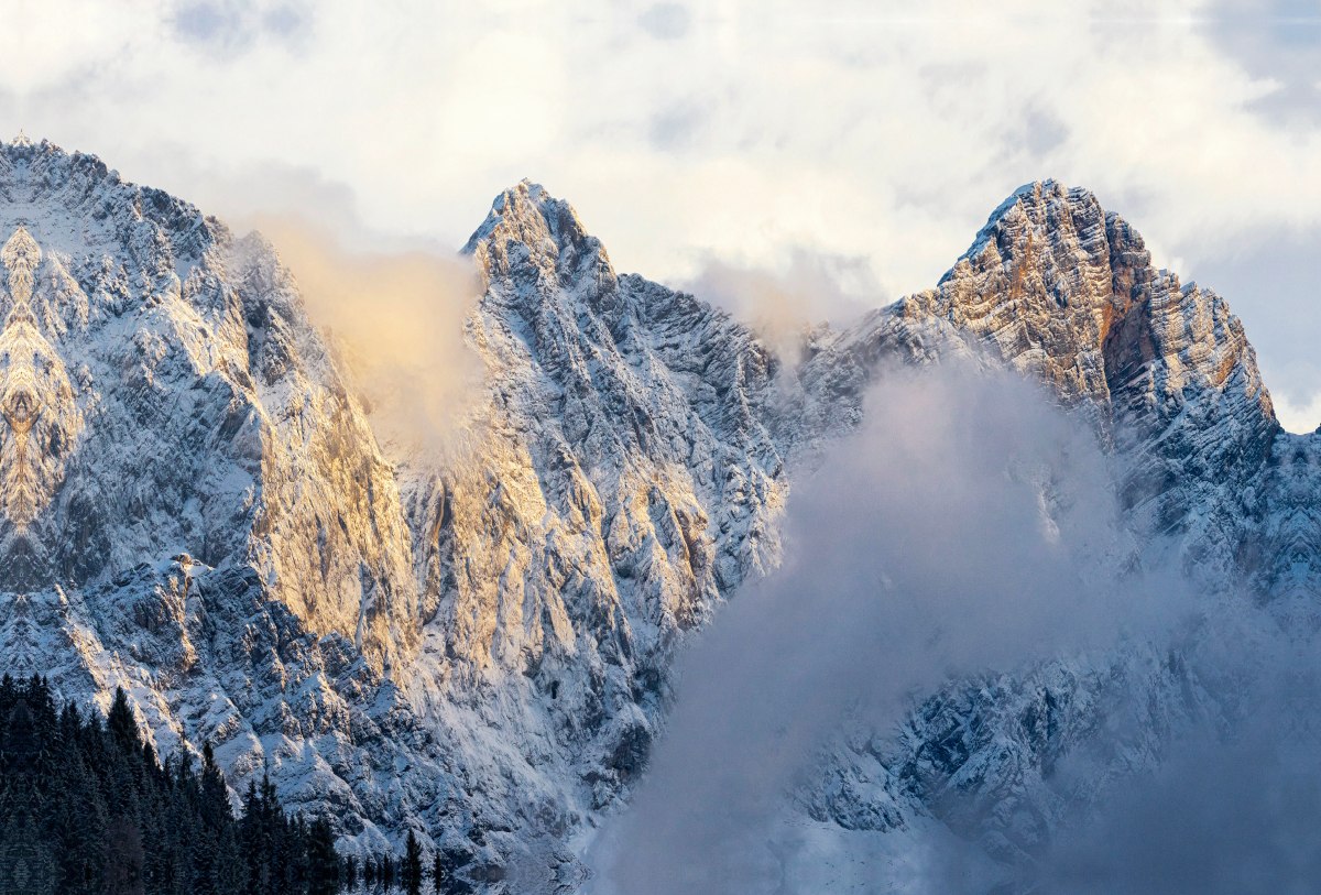 Blick auf den Dachstein bei Sonnenuntergang