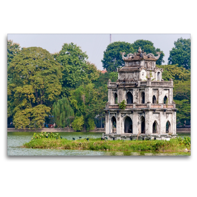 Gehmeinisvoller Schildkröten-Pavillon in Hanoi