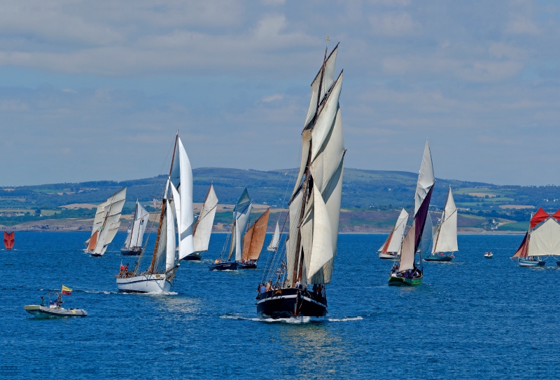 Flotte traditioneller Segelschiffe