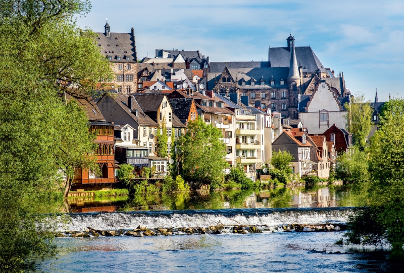 Marburg an der Lahn, Blick vom Hirsefeldsteg