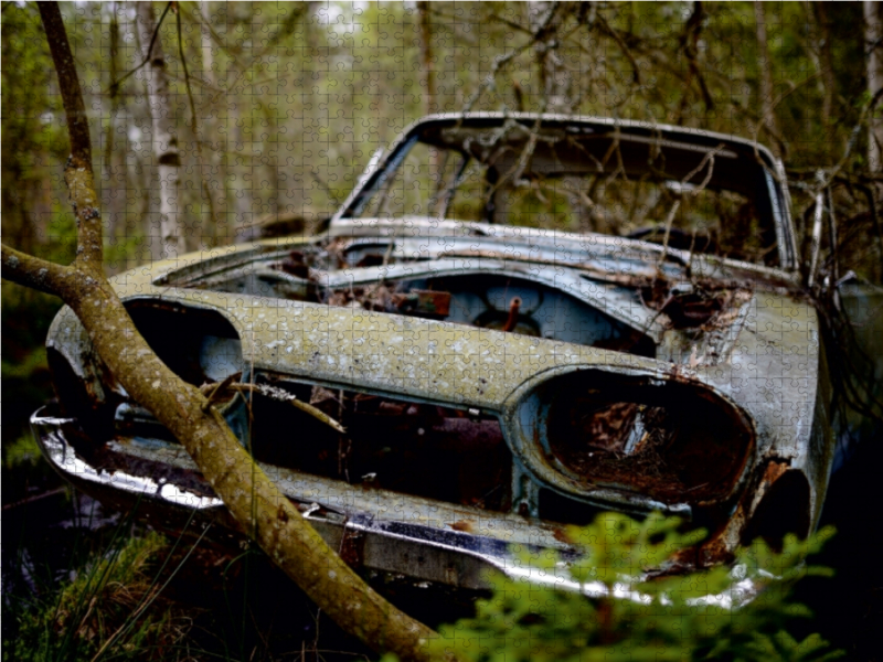 Ein Motiv aus dem Kalender BILKYRKOGÅRDEN Der Autofriedhof im Kyrkö Mosse