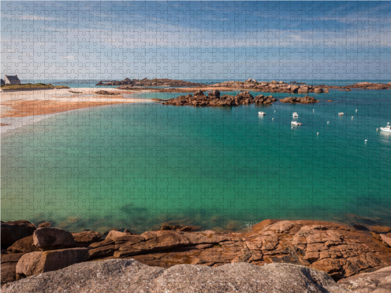 Bay Greve Blanche in Tregastel in der Bretagne, Frankreich