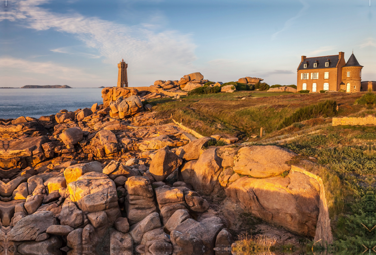 Ploumanach Leuchtturm in der Bretagne, Frankeich