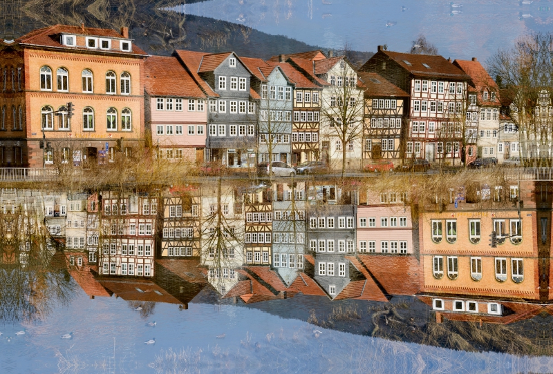 Der Steinweg an der Werra in Hann. Münden