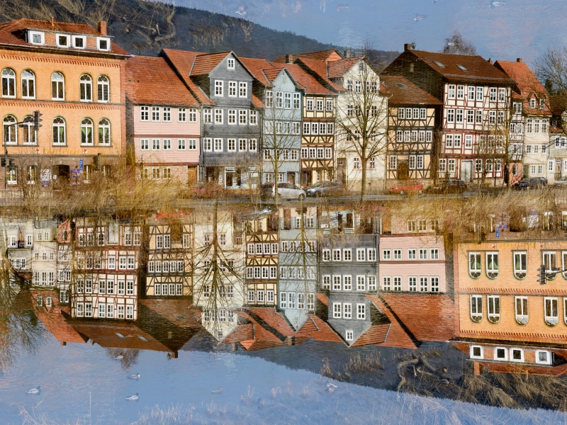 Der Steinweg an der Werra in Hann. Münden