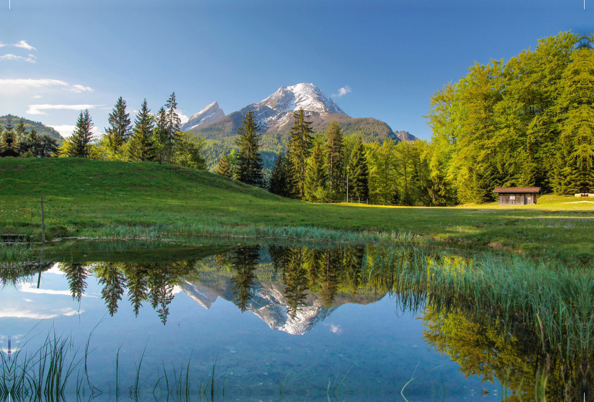 Der Watzmann im Frühling in Oberbayern