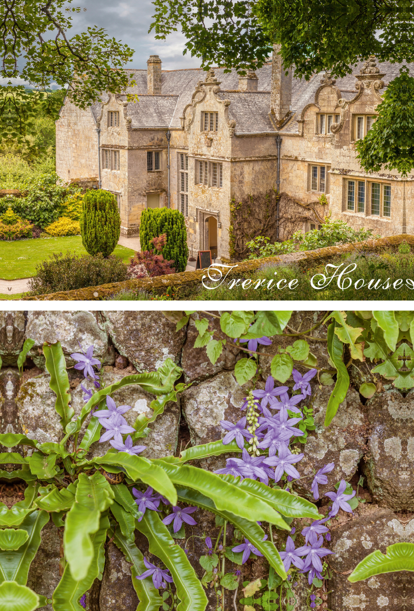 Garten und Herrenhaus Trerice House in Cornwall, England