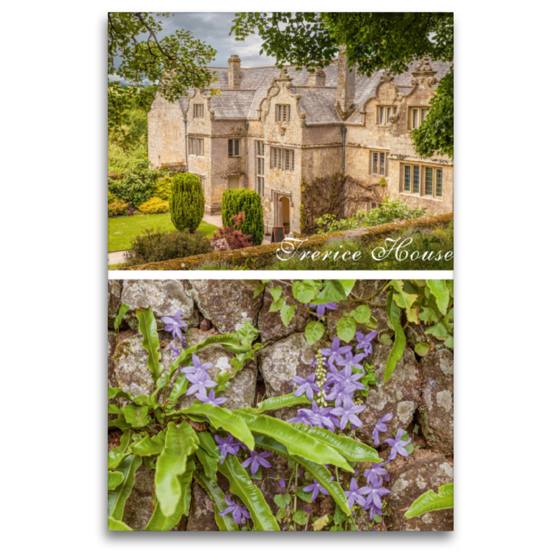 Garten und Herrenhaus Trerice House in Cornwall, England