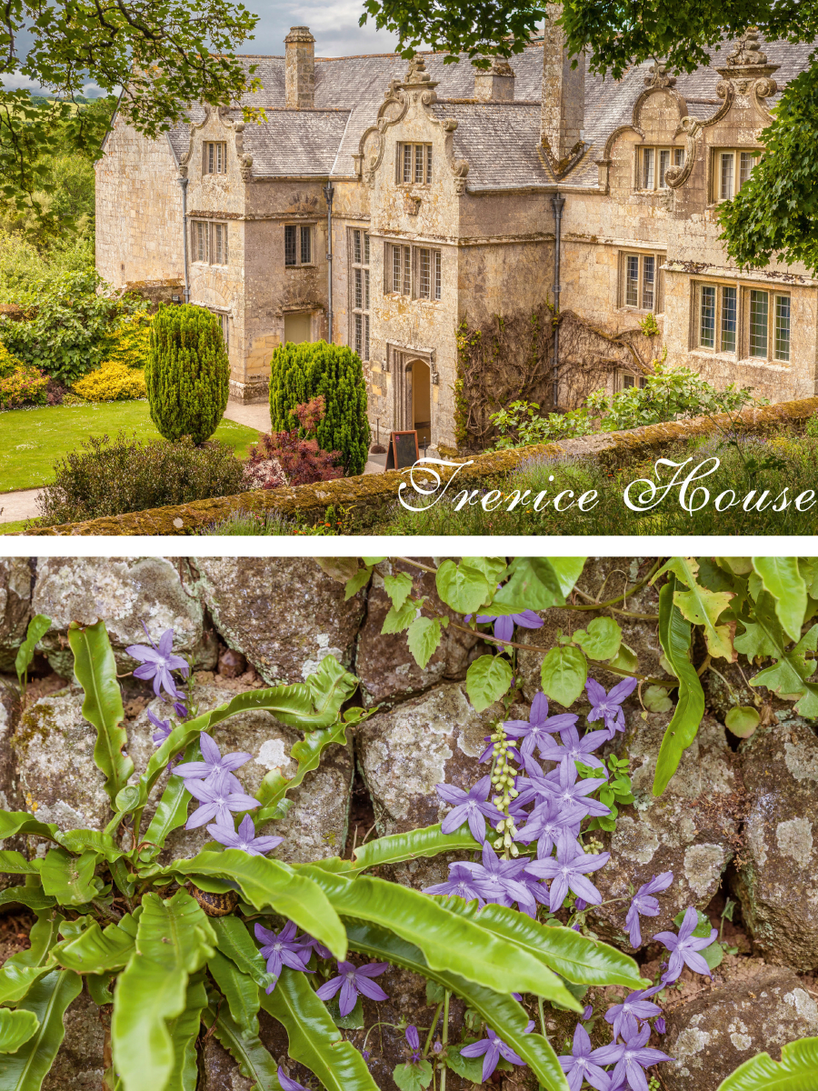 Garten und Herrenhaus Trerice House in Cornwall, England