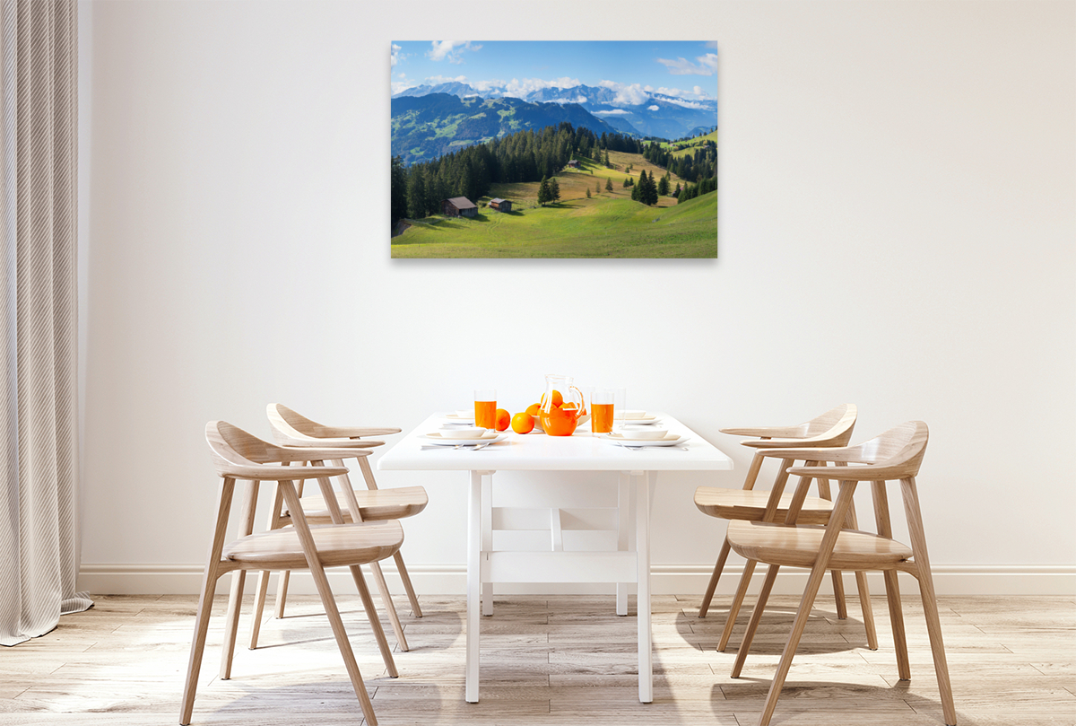 Idyllische Schweizer Alpenlandschaft Stelserberg im Prättigau