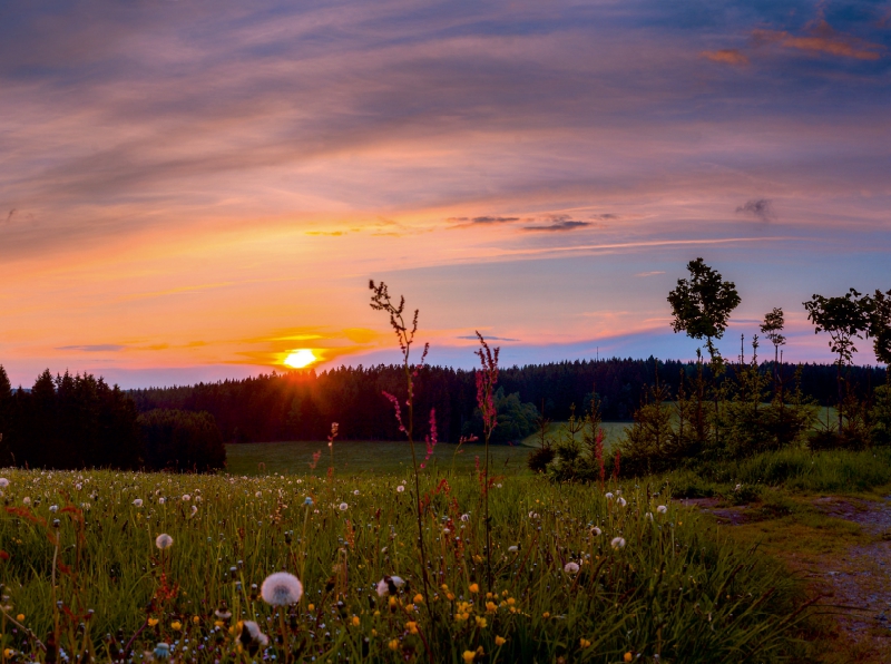 Sonnenuntergang bei Annaberg