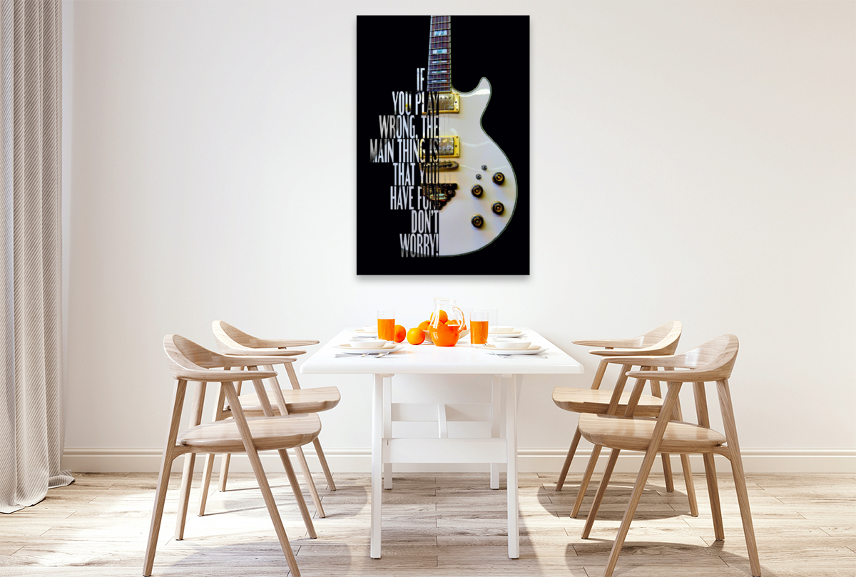 Artist, E-Gitarre mit Gitarrenspruch