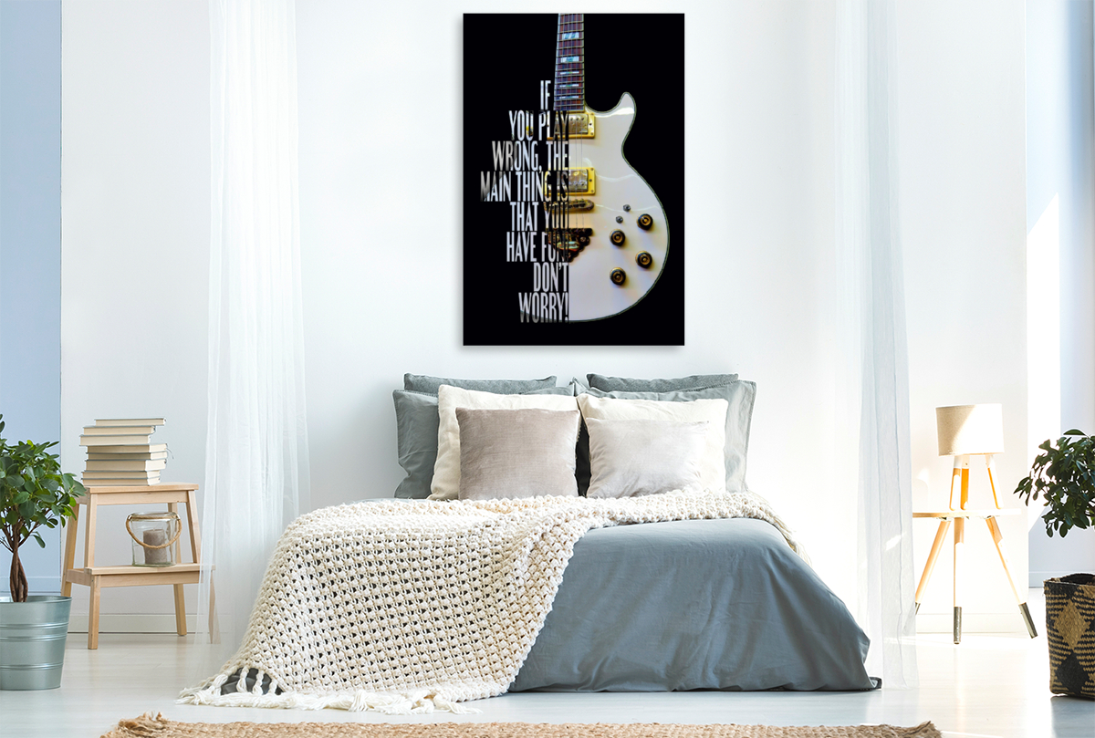 Artist, E-Gitarre mit Gitarrenspruch