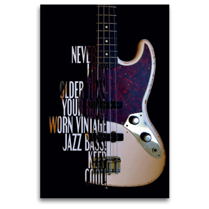 Jazz Bass, Road Worn mit Gitarrenspruch