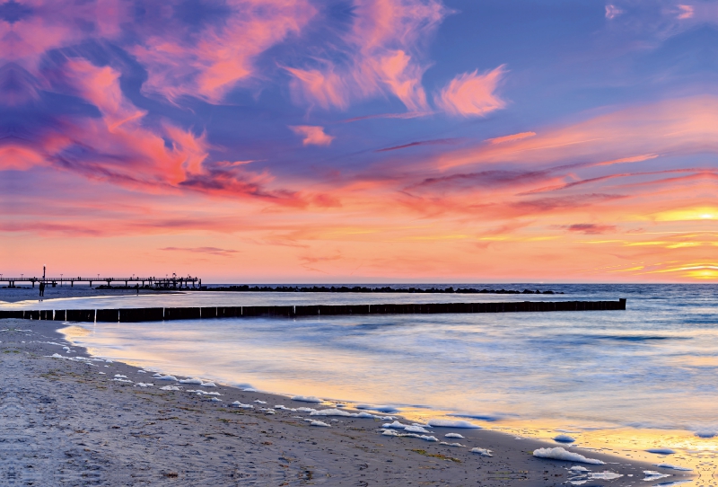 Sonnenuntergang an der Ostseeküste