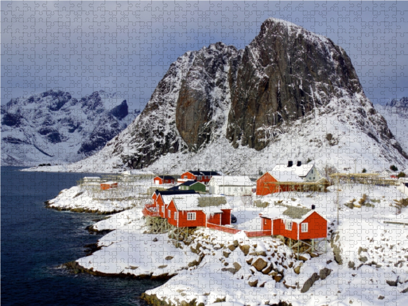 Rorbuer  in Hamnoy im Winter