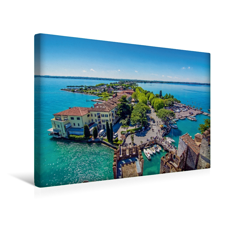 Sirmione Eine Perle Am Gardasee Premium Textil Leinwand Bild Auf Keilrahmen Calvendo