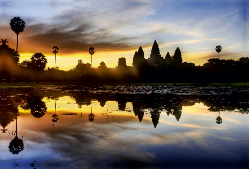 Sonnenuntergang in Angkor Wat