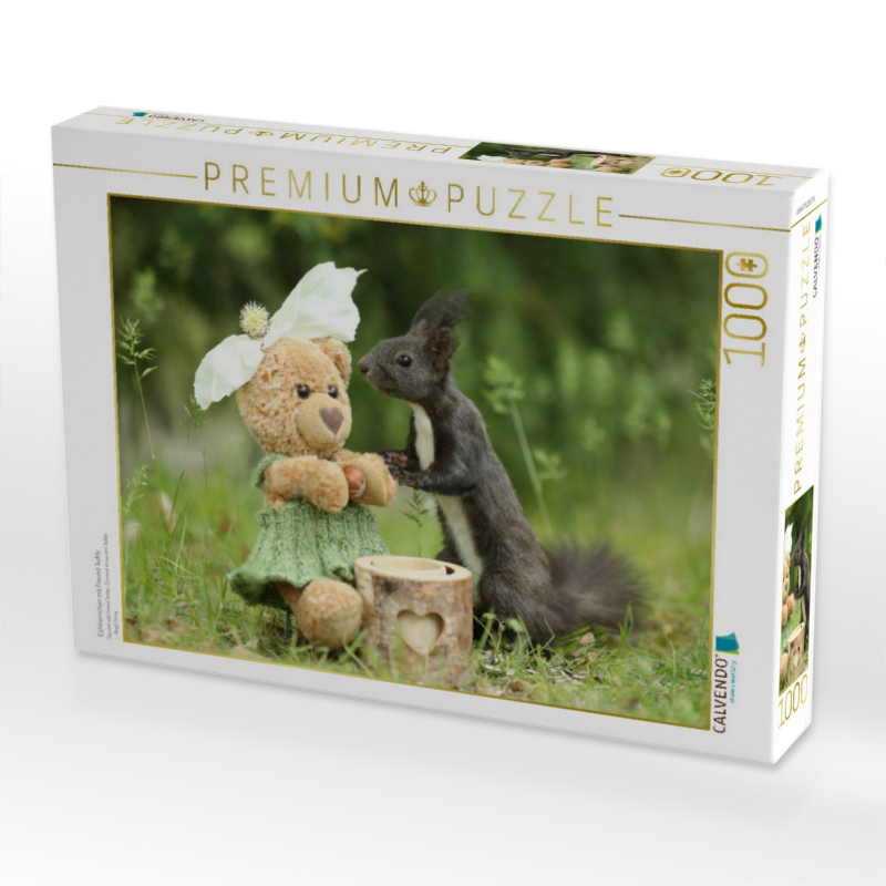 Eichhörnchen mit Freund Teddy