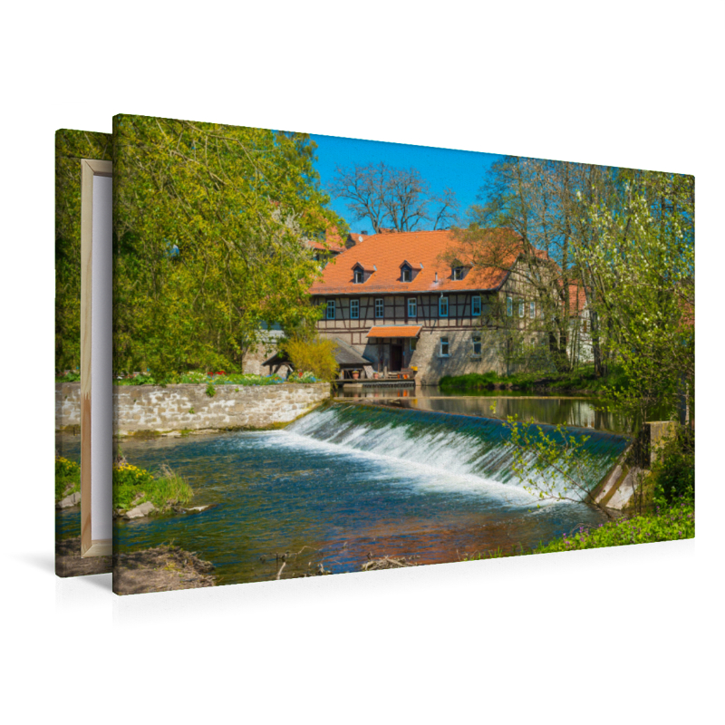 Wassermühle und Wehr an der Ilm, älteste Mühle in Thüringen, Taubach bei Weimar