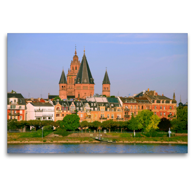 Uferpromenadeam Rhein und Dom St. Martin