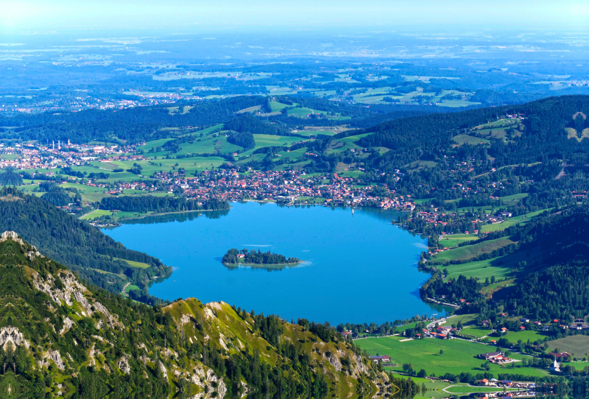 Schliersee, Ausblick von Brecherspitz, Mangfallgebirge