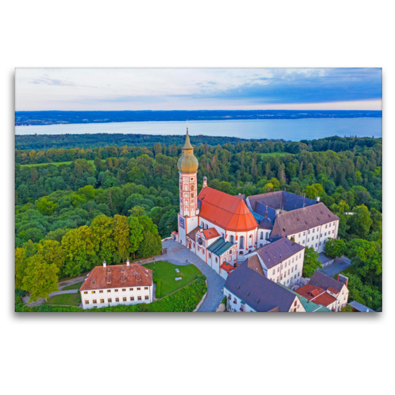 Kloster Andechs, Luftaufnahme, Ammersee