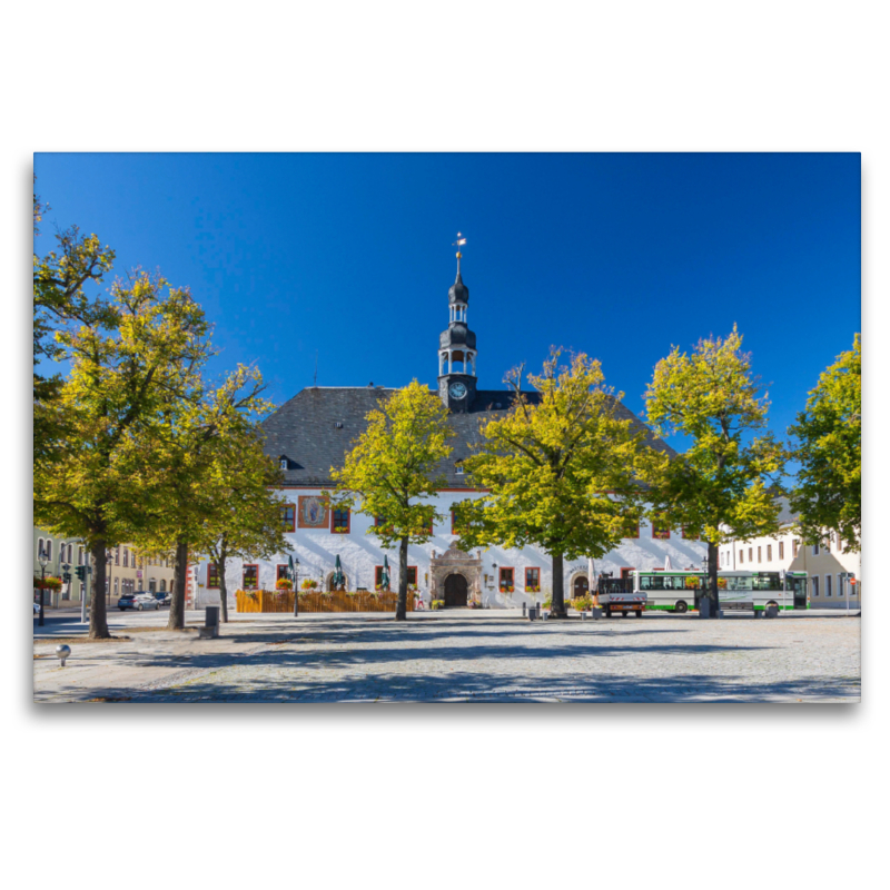 Marktplatz mit Rathaus in Marienberg