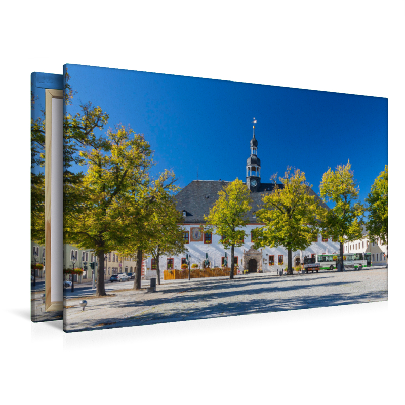 Marktplatz mit Rathaus in Marienberg