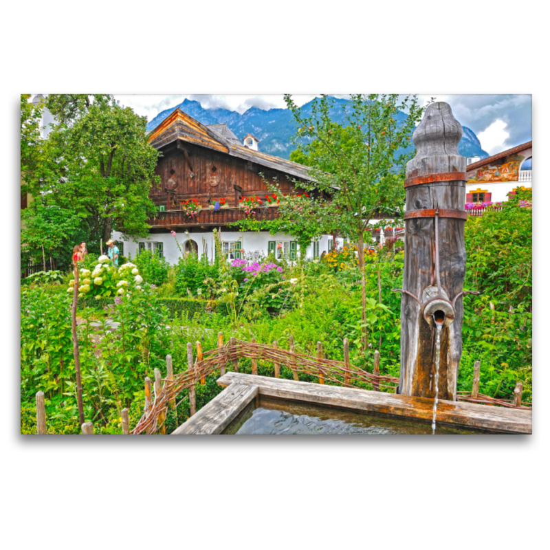 Bauerngarten mit Brunnen