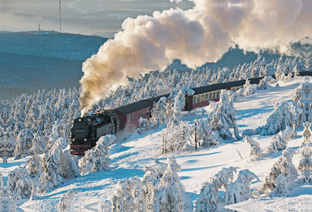 Harzer Schmalspurbahn im Winterwald