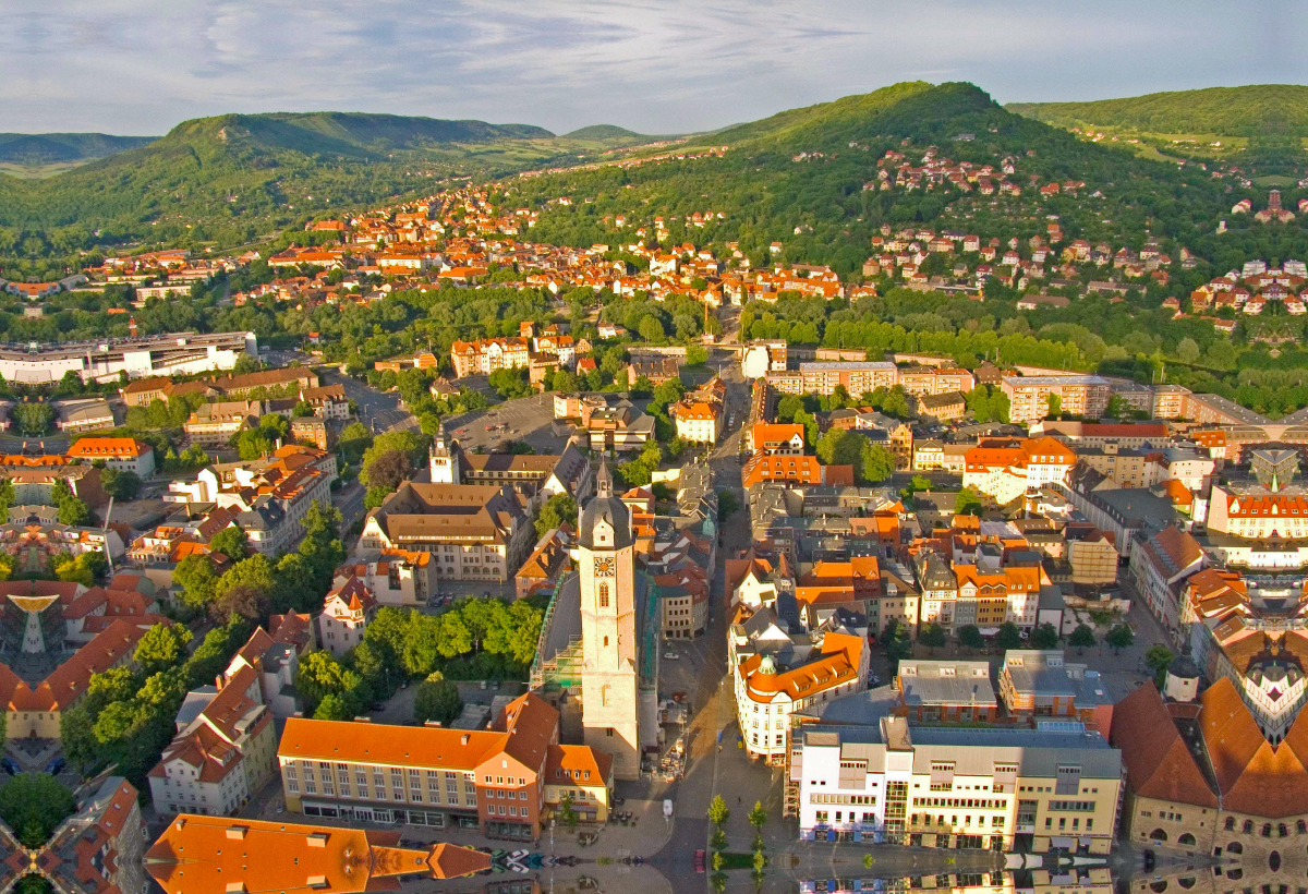 Blick auf den Stadtkern von Jena