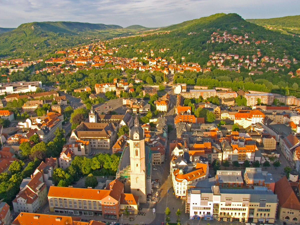 Blick auf den Stadtkern von Jena