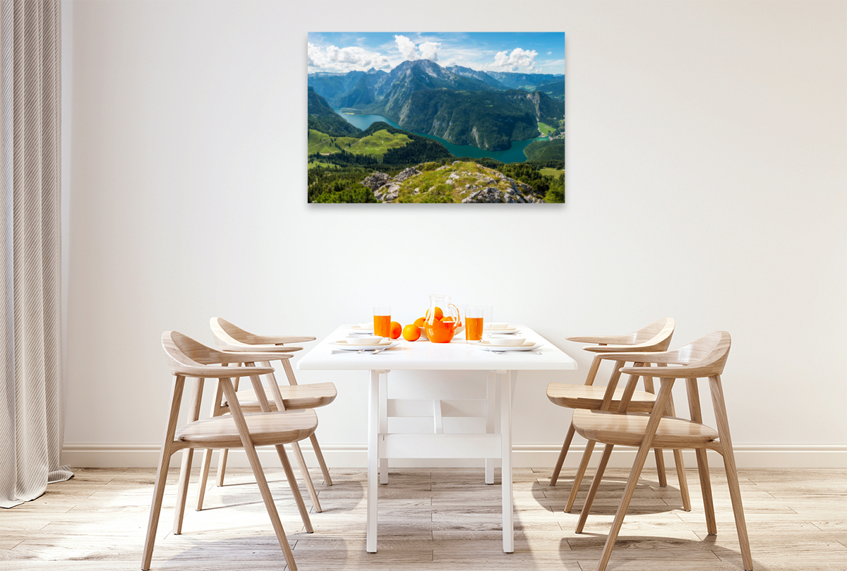 Blick vom Jenner auf den Watzmann und Schönau (r.u.)