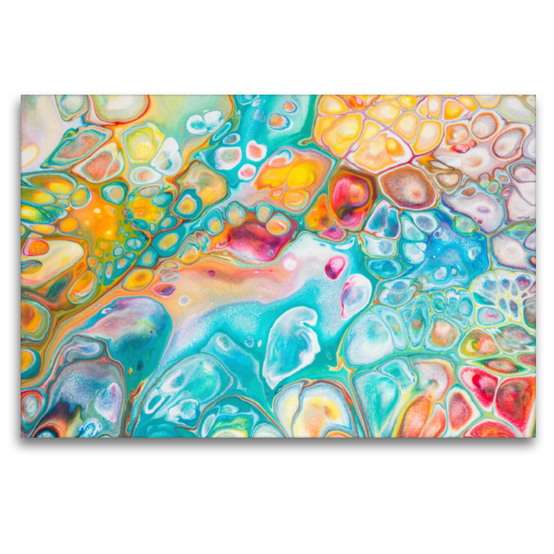 'Pastell', Acrylic Pouring, Abstrakte Malerei von Carola Vahldiek (Ausschnitt)