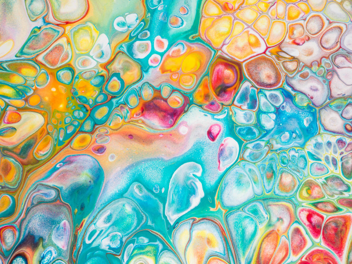 'Pastell', Acrylic Pouring, Abstrakte Malerei von Carola Vahldiek (Ausschnitt)