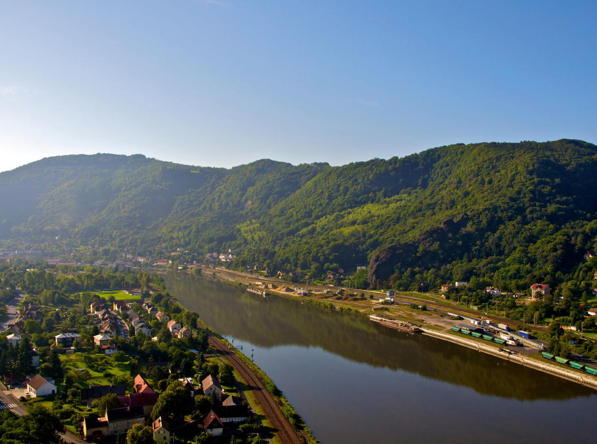 Blick auf die Elbe bei Usti nad Labem