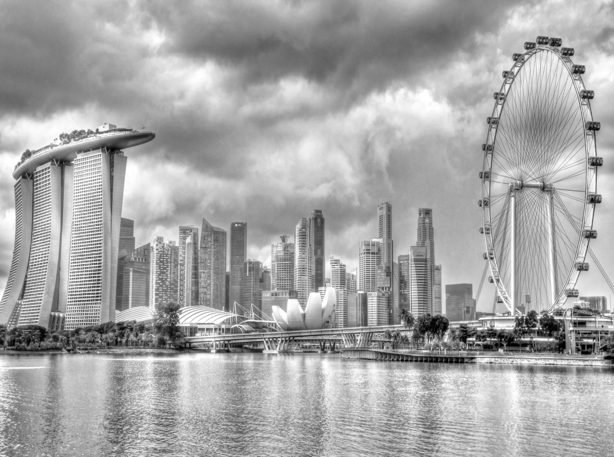 Singapore Skyline bei Tag