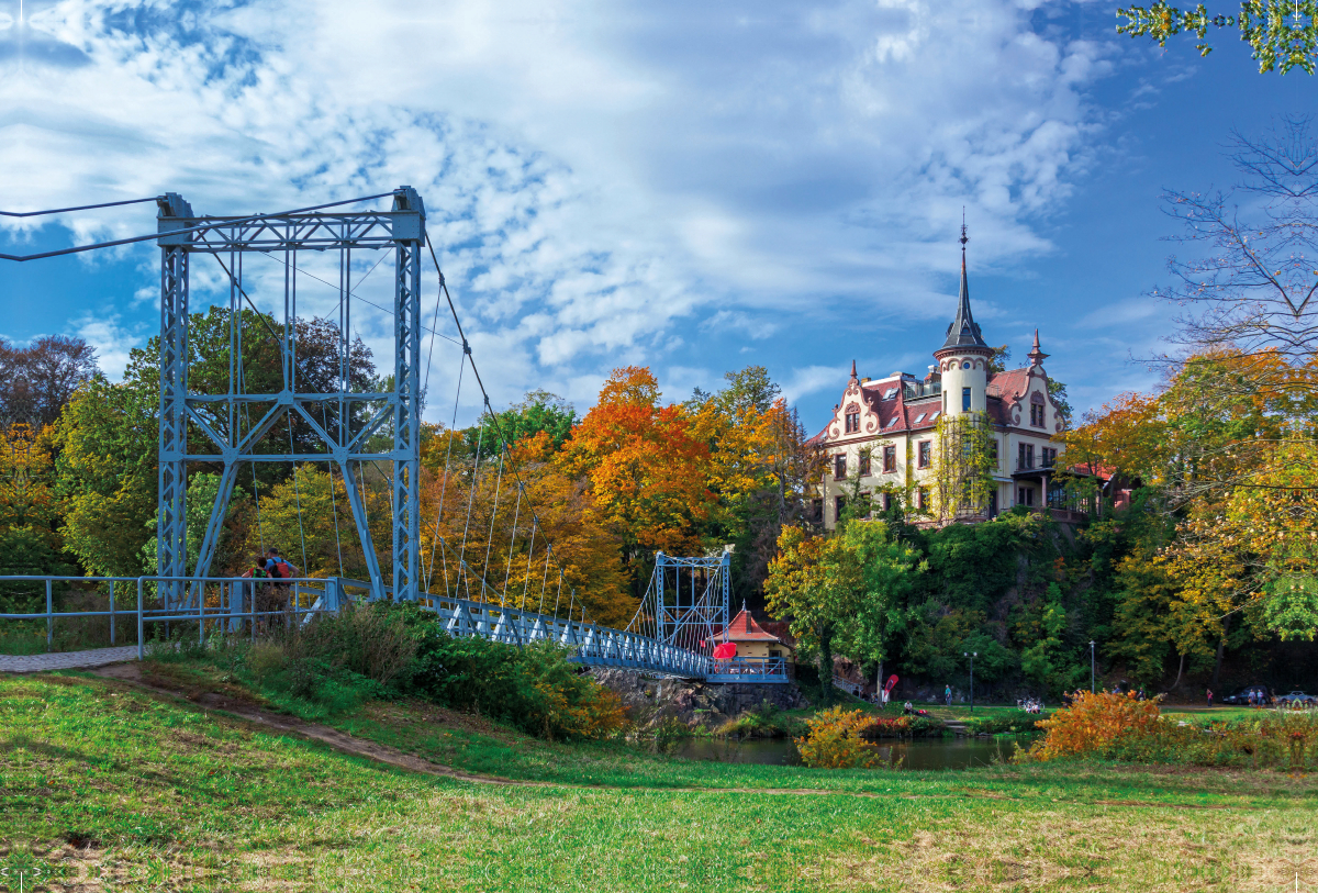 Die Hängebrücke in Grimma