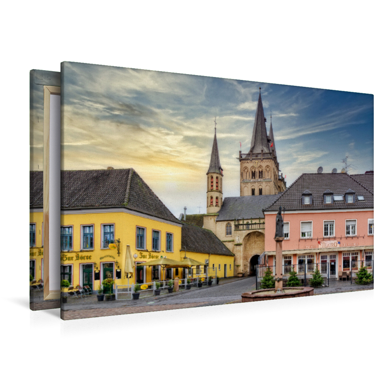 Xanten, Marktplatz mit Dom und Norbert Brunnen