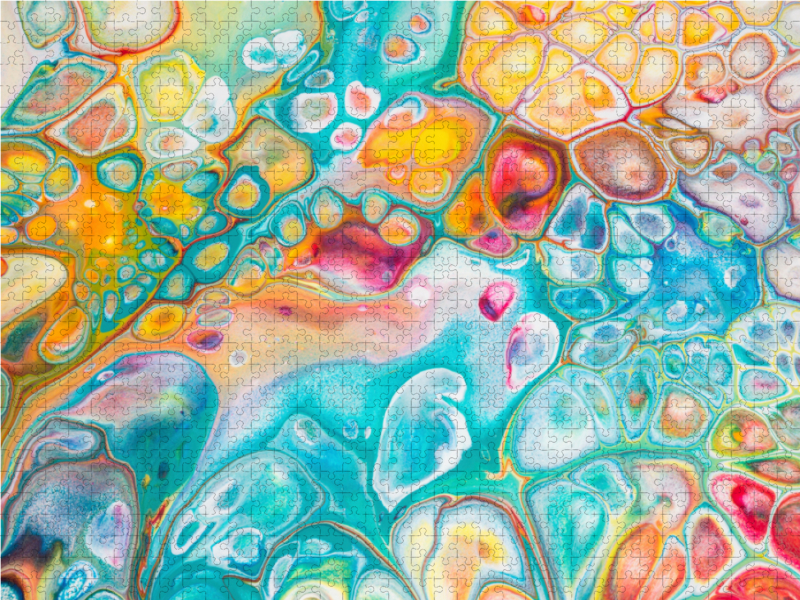 'Pastell', Acrylic Pouring, Abstrakte Malerei von Carola Vahldiek (Ausschnitt)