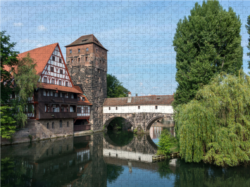 Weinstadel und Henkerbrücke an der Pegnitz