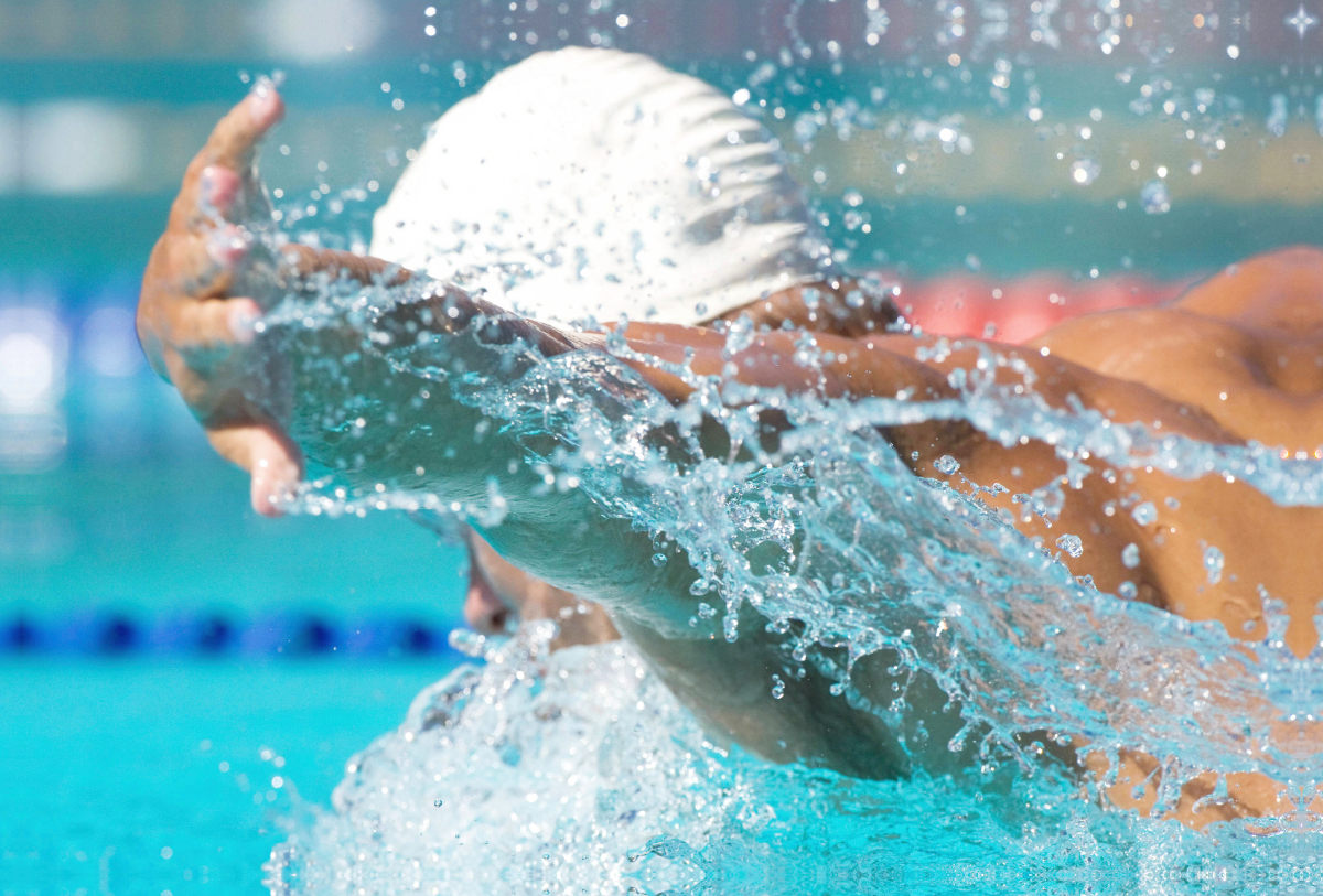 Schwimmwettbewerb im Delfin-Schwimmen (Butterfly)