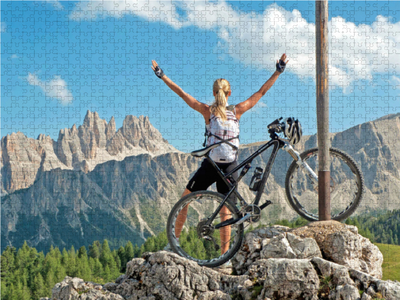 Mountainbiken in den Dolomiten, Cinque Torri.